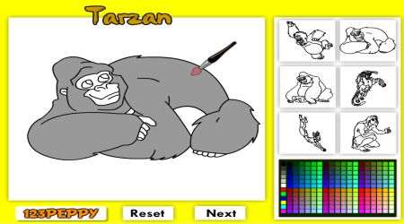Captura de pantalla - Tarzán: Colorea en línea