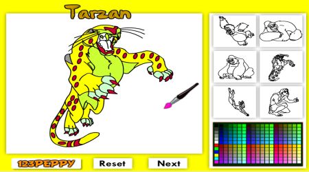 Captura de pantalla - Tarzán: Colorea en línea